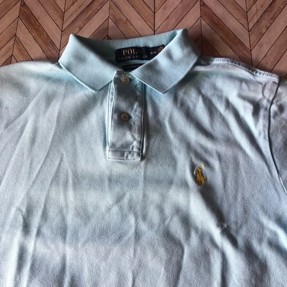 Polo Ralph Lauren Custom Fit Short Sleeve Blue Polo Size Medium